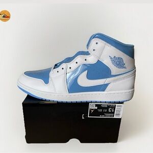 Size 13 - Nike Air Jordan 1 Mid SE Legend Blue White UNC FZ2142-114 Men's NEW